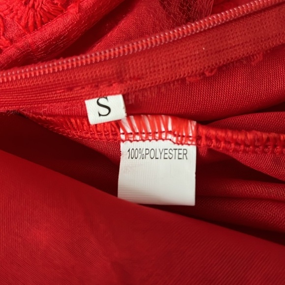 Red Boudoir Chic long lace dress. Low back maxi or lingerie. Small. Prom dress - Picture 12 of 13